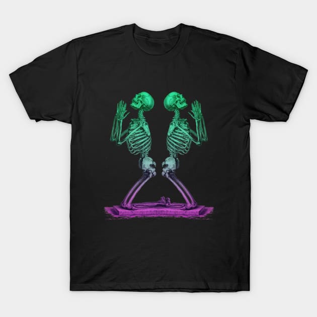 Halloween Theme - Praying Skeletons T-Shirt by Vector Deluxe